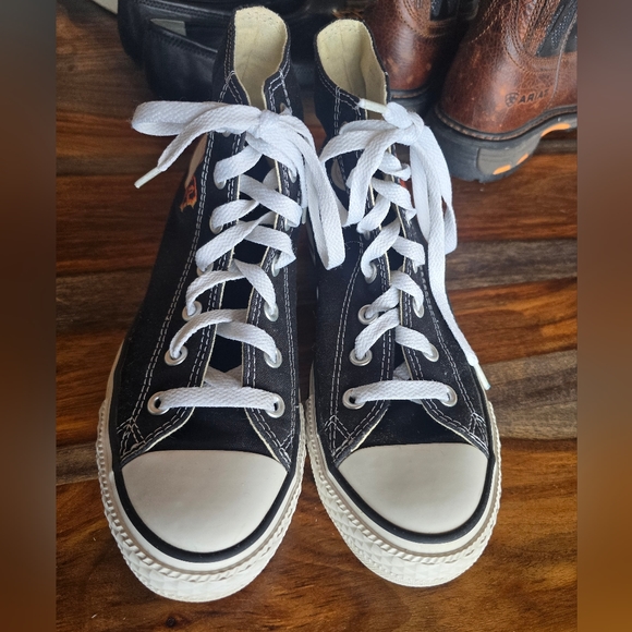 San Francisco Giants black Converse All Star high tops Custom chucks SF baseball - Picture 5 of 9